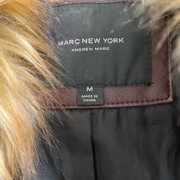 Burgundy faux leather jacket from Marc New York-Medium - Picture 6 of 11